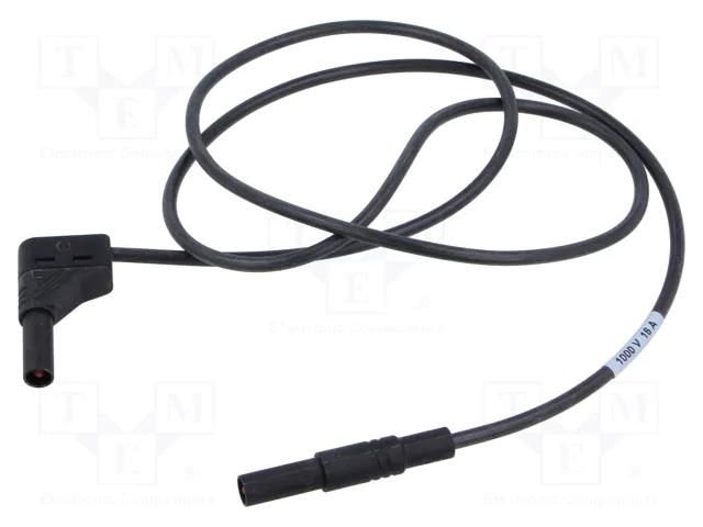 Test lead; 16A; banana plug 4mm,angular banana plug 4mm; Len: 1m HIRSCHMANN T&M MLSSILWG100/1SW