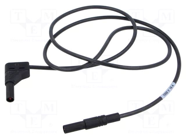 Test lead; 16A; banana plug 4mm,angular banana plug 4mm; Len: 1m HIRSCHMANN T&M MLSSILWG100/1SW