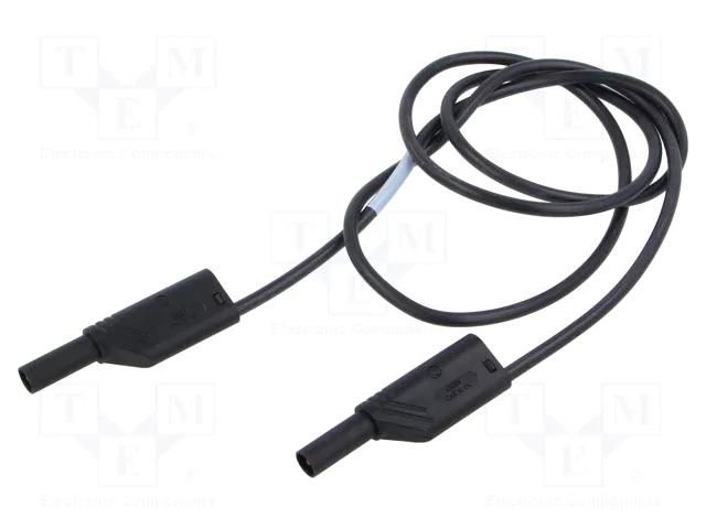 Test lead; 16A; banana plug with axial socket 4mm,both sides HIRSCHMANN T&M MLSSILWS100/1SW