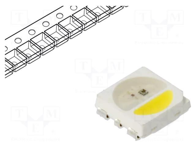 Programmable LED; RGBW; SMD; 5050,PLCC6; 3.5÷7.5VDC; 5x5x1.6mm BRIGHTEK (EUROPE) N0M67S25IC