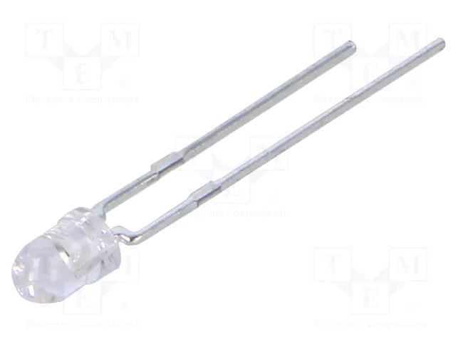 LED; yellow; 3mm; 12÷200mcd; 40°; Front: convex; 2÷2.4VDC; 60mW EVERLIGHT 264-7UYOC/S530-A3