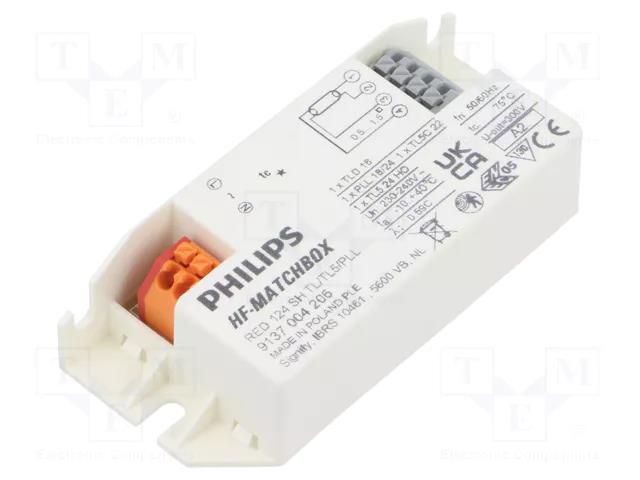 Electronic ballast; 230÷240VAC; HF; terminal block; 94x40x22mm PHILIPS 913700420666