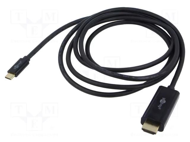 Cable; HDMI plug,USB C plug; PVC; HDCP 2.2,HDMI 2.0,USB 3.1 GOOBAY GOOBAY-75698