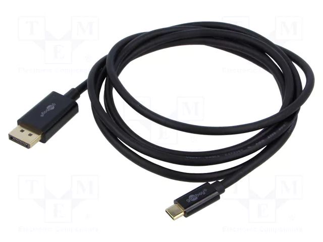 Cable; DisplayPort plug,USB C plug; PVC; 4K,HDCP,HDR,UHD 2160p GOOBAY GOOBAY-75705