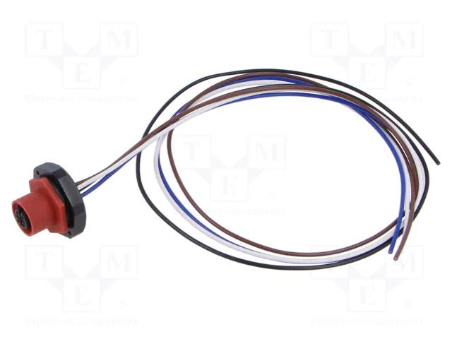 Connector: M12; socket; female; 4A; 250V; PIN: 4; IP67; straight LUTRONIC 1220-04-T20CW10305