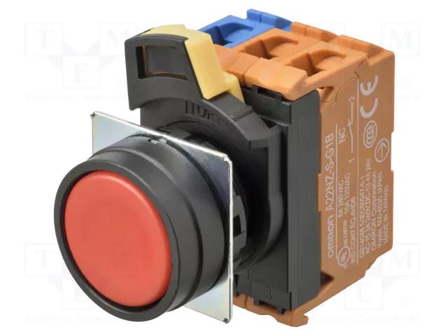 Switch: push-button; 22mm; Stabl.pos: 2; NO x2; red; none; IP66; flat OMRON A22NNBNANRAG101NN