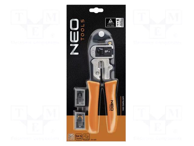 Tool: for crimping; RJ11  connectors,RJ45  connectors; 195mm NEO TOOLS NEO-01-501
