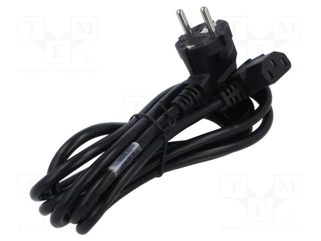 Cable; 3x1mm2; CEE 7/7 (E/F) plug angled,IEC C13 female; PVC SCHURTER 6004.0225