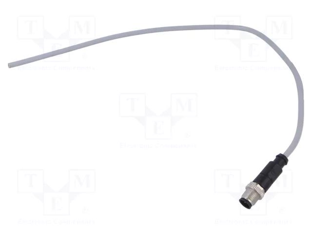 Connector: M12; plug; male; PIN: 4; straight; cables; 0.5m HARTING C21320000000044