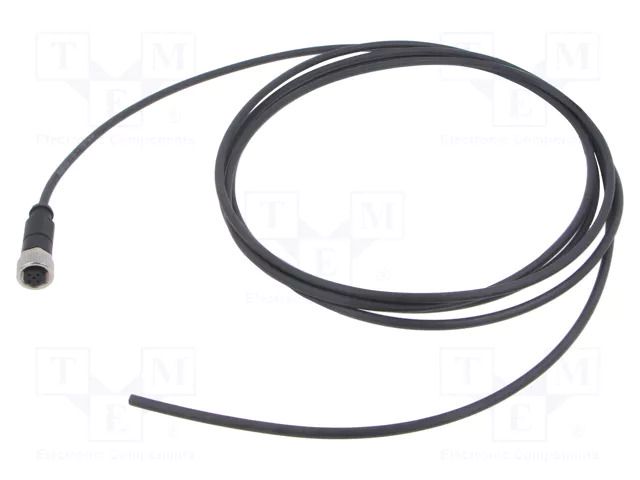 Connector: M12; plug; female; PIN: 4; straight; cables; 3m HARTING C21320000000104