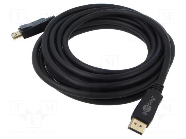 Cable; DisplayPort plug,both sides; PVC; Len: 5m; black; Core: Cu Goobay GOOBAY-74758