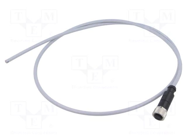 Connector: M12; plug; female; PIN: 3; straight; cables; 1m HARTING C21320000000112