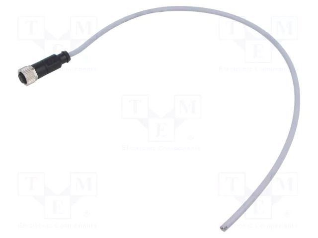 Connector: M12; plug; female; PIN: 3; straight; cables; 0.5m HARTING C21320000000119