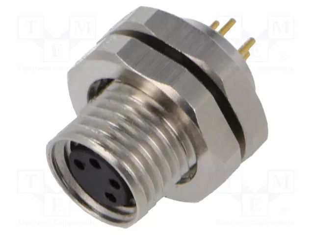Connector: M8; socket; female; 48V; 4A; PIN: 4; IP67; THT LUTRONIC 0821-04-T10CP