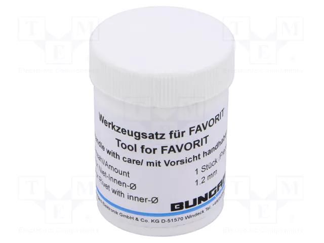 Head for hand press; 1.2mm; for BUN-FAVORIT hand press BUNGARD BUN-FAVTOOLS-12