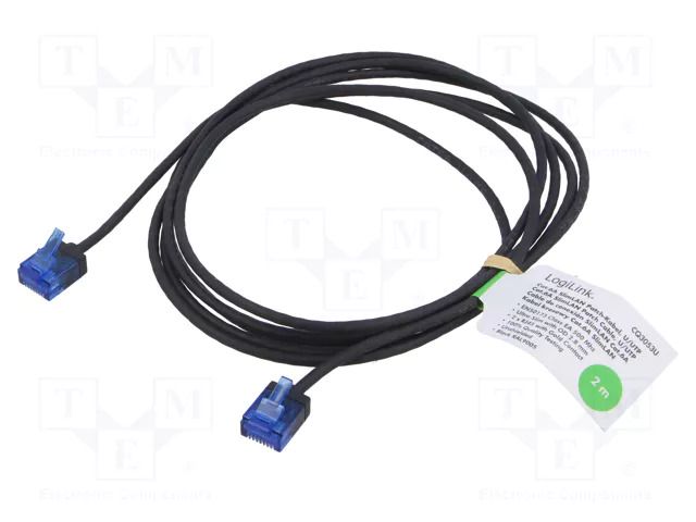 Patch cord; U/UTP; Cat: 6a; RJ45 plug,both sides; stranded; Cu; 2m LOGILINK CQ3053U