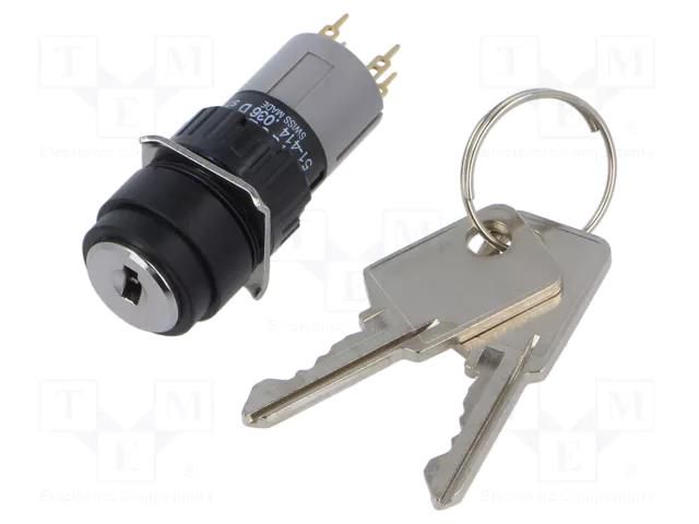 Switch: rotary with key; 16mm; Stabl.pos: 2; NO x2; 51; Pos: 2 EAO 51-414.036D