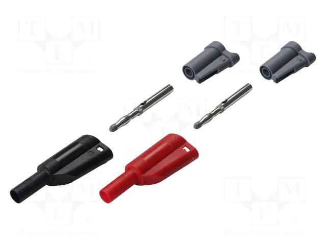 Connector: 4mm banana; plug; 36A; black,red; 2.5mm2; nickel plated CAL TEST CT3206