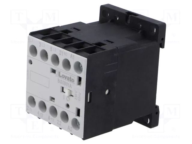 Contactor: 3-pole; NO x3; Auxiliary contacts: NC; 230VAC; 9A; BG LOVATO ELECTRIC 11BG0901A23060