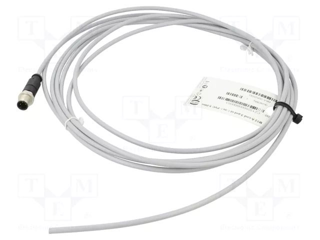 Connector: M12; plug; male; PIN: 3; straight; cables; 5m HARTING C21320000000053