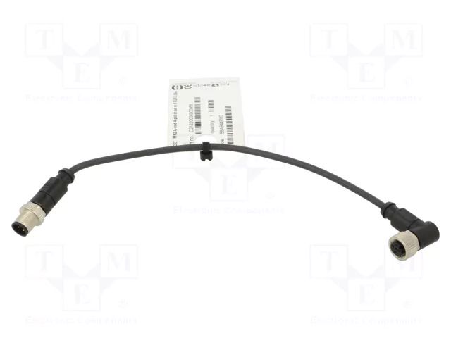 Cable: for sensors/automation; PIN: 4; plug; PUR; 0.3m HARTING C21320000000069