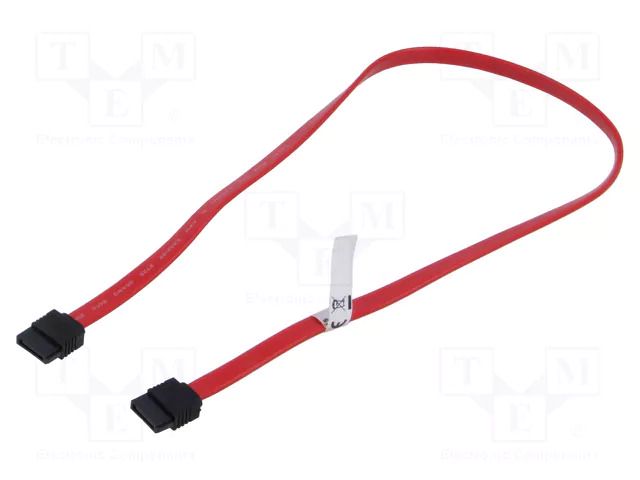 Cable: SATA; SATA L-Type plug,both sides; 0.5m; red Goobay SATA-LC