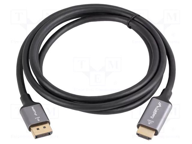 Cable; DisplayPort plug,HDMI plug; PVC; 1.8m; black; 32AWG LANBERG CA-DPHD20CU-0018BK