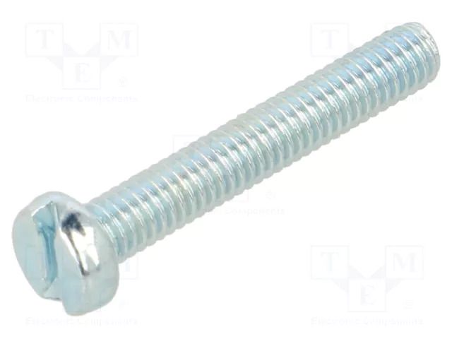 Screw; M2.5x16; 0.45; Head: cheese head; slotted; 0.6mm; steel; zinc BOSSARD B2.5X16/BN330