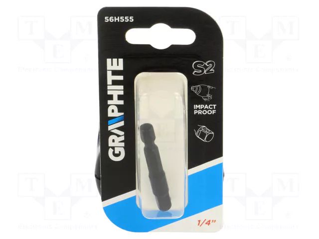 Holder; Socket size-inch: 1/4"; Kind of socket: hexagonal; 1/4" GRAPHITE 56H555