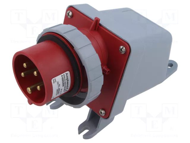 Connector: AC supply 3-phase; socket; male; 16A; 415V; IP&S; IP69K AMPHENOL 2CMA167078R1000