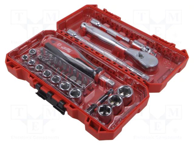 Wrench-set; 6-angles,socket spanner; 1/4"; 38pcs. Milwaukee MW-4932498381