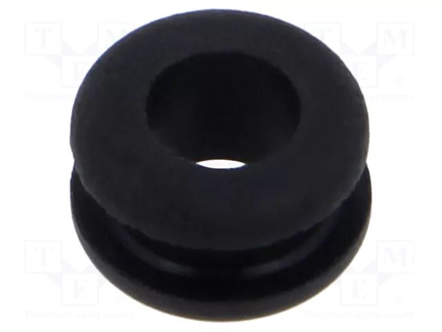 Grommet; Ømount.hole: 9mm; Øhole: 6mm; black; Panel thick: max.3mm ESSENTRA ESS-10284544