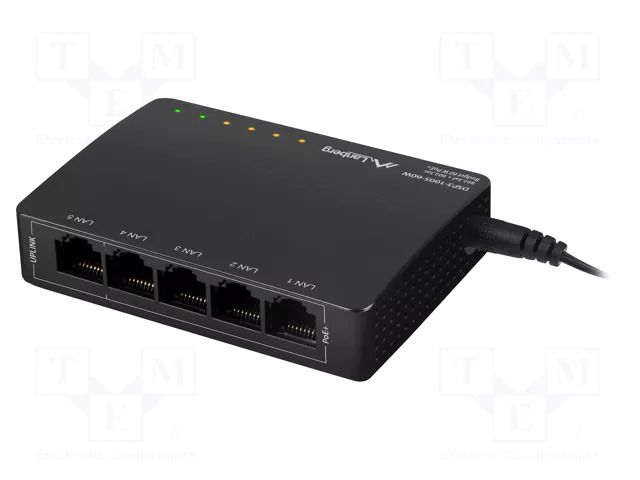Switch Ethernet; RJ45 socket x5; black; 10Gbps LANBERG DSP3-1005-60W