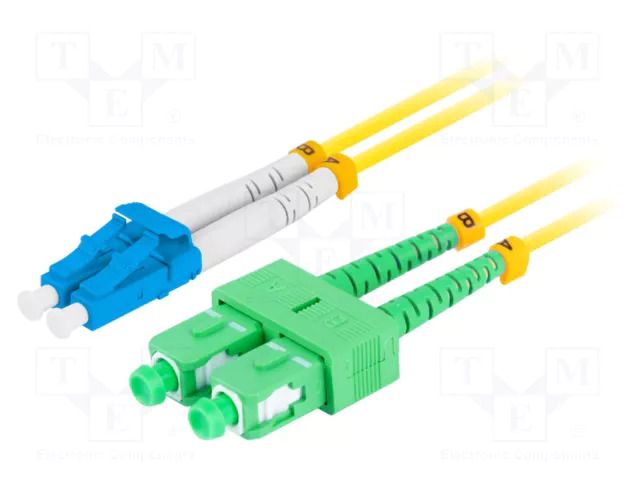 Fiber patch cord; LC/UPC,SC/APC; 2m; Optical fiber: 9/125um; LSZH LANBERG FO-LUSASD11-0020YE