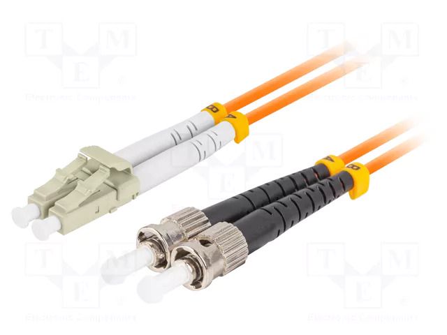 Fiber patch cord; OM2; LC/UPC,ST/UPC; 1m; Optical fiber: 50/125um LANBERG FO-STLUMD21-0010OG