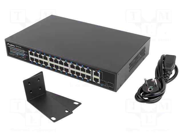 Switch Ethernet; IEC C14,RJ45 socket x26; Gigabit Ethernet LANBERG RSFE-24P-2C-360