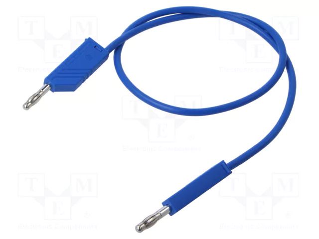 Test lead; 60VDC; 30VAC; 32A; Len: 0.5m; blue; Material: brass HIRSCHMANN T&M MLN50/2.5BL
