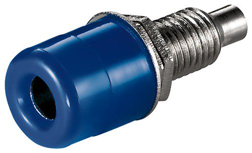 Banana Chassis Socket with Screw, blue - 4 mm, 2 nuts, blue 11732