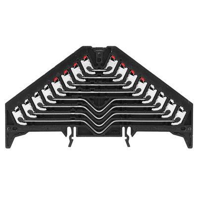 Patch distributor terminal, PUSH IN, 1.5, 250, 8 A, Number of connections: 32, TS 35 x 7.5, black, Colour of operational elements: red-white Weidmuller 1173790000 04032248966448