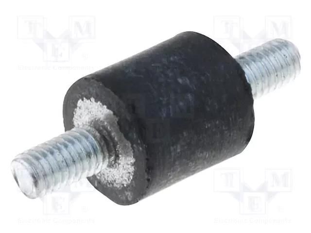 Vibration damper; M10; Ø: 60mm; rubber; L: 40mm; Thread len: 28mm ELESA+GANTER DVA1-60-40-M10