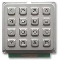 KEYPAD, METAL, IP67, 4X4 MCAK1604NSSBWPMM