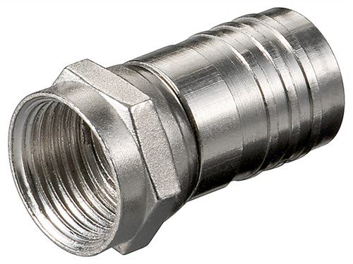 Crimp F Connector 8.0 mm - zinc crimp adapter with nickel contacts 11862