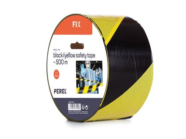 Black/yellow safety ribbon - 500 m - reel 1188-500R 5410329755058