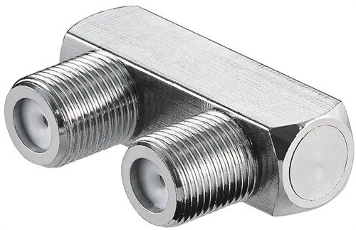 F Connector, U-Shape: F Socket > F Socket - copper-zinc adapter plug 11938