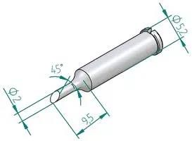 TIP, SOLDERING, ANGLED FACE, 2.0MM 0102ADLF20/SB