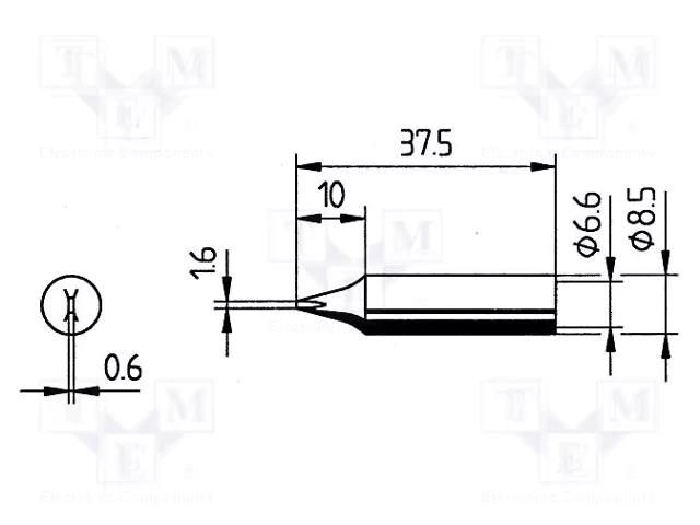 Tip; chisel; 1.6mm; for  soldering iron,for soldering station ERSA ERSA-0842YD