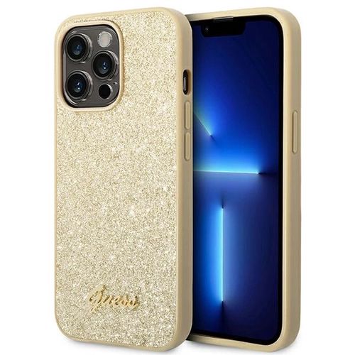 Guess Glitter Script Case for iPhone 14 Pro - Gold, Guess 3666339065102 3666339065102