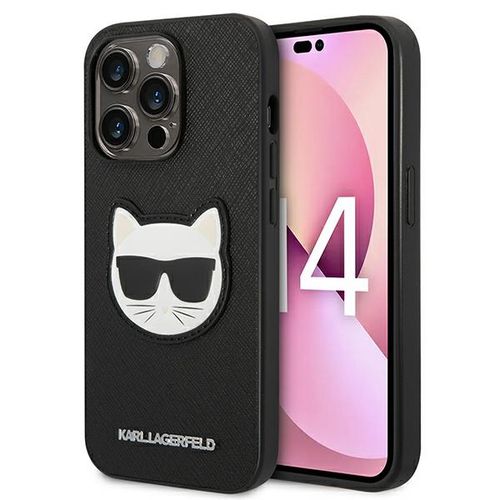 Karl Lagerfeld Saffiano Choupette Head Patch Case for iPhone 14 Pro Max - Black, Karl Lagerfeld 3666339076986 3666339076986