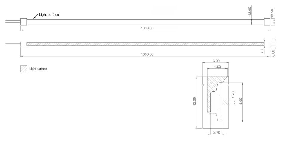 LED riba NEON FLEX 10m rull, 6x12mm 24Vdc, 9.6W/m, 6000K külmvalge 120U9624H612S-CW-10