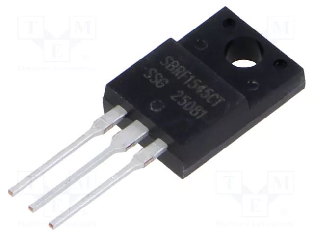 Diode: Schottky rectifying; THT; 45V; 15A; ITO220AB; Ufmax: 720mV SMC DIODE SOLUTIONS SBRF1545CT-SMC